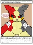 absurd_res angry anthro bandage_wraps ceiling curvy_figure english_text female first_person_view generation_8_pokemon hi_res looking_at_viewer morpeko morpeko_(full_belly_mode) nintendo on_top open_mouth pokemon pokemon_(species) rodent_powered_(softestpuffss) sephirus_(rodent_powered) softestpuffss solo story_in_picture text wide_hips
