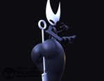 anthro arched_back big_butt biped bottom_heavy butt featureless_chest featureless_crotch female huge_butt logo narrow_shoulders object_between_cheeks simple_background small_waist solo surprised_expression thick_thighs wasp_waist weapon wide_hips sharpybutts hollow_knight team_cherry hornet_(hollow_knight) 3d_(artwork) animated artist_logo artist_name digital_media_(artwork) short_playtime turntable_(animation)