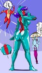 balloon_with_face balloonie blue_body blue_skin breasts butt clothing female for_a_head group hair inflatable lemures_(sailor_moon) male monster_girl_(genre) nipple_outline nude purple_hair text thong trio underwear mamesi-ii sailor_moon_(series) elephanko gum_mario pooko animate_inanimate humanoid living_inflatable monster object_head hi_res translation_request