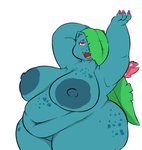 absurd_res anthro anthrofied areola belly big_areola big_belly big_breasts big_butt big_nipples breasts butt deep_navel elemental_creature female flora_fauna freckles generation_1_pokemon hi_res huge_breasts huge_butt hyper looking_at_viewer mature_anthro mature_female navel nintendo nipples open_mouth overweight overweight_anthro overweight_female plant plantedpot pokemon pokemon_(species) pokemorph solo stretching venusaur