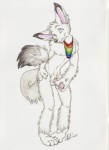 anthro balls erection femboy fluffy fluffy_tail genitals jewelry lgbt_pride male multicolored_jewelry multicolored_necklace necklace nude penis pride_color_accessory pride_color_jewelry pride_color_necklace pride_colors rainbow rainbow_jewelry rainbow_necklace rainbow_pride_colors rainbow_symbol six-stripe_rainbow_pride_colors solo stated_homosexuality stated_sexuality tail kwik_(artist) canid canine fennec_fox fox mammal true_fox