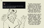 absurd_res anthro ask_blog bodily_fluids dennis_(zourik) dragon english_text felid female hi_res line_art lion lucas_(zourik) male mammal mentioned_character mythological_creature mythological_scalie mythology pantherine samantha_(zourik) scalie sketch slight_blush solo sweat text tiger zourik