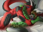 2024 4:3 absurd_res ankle_grab anthro anthro_on_anthro anthro_penetrated anthro_penetrating anthro_penetrating_anthro anvil_position bed bed_sheet bedding bedroom black_body black_scales blonde_hair bodily_fluids clouded_leopard cum digital_media_(artwork) dragon duo felid female female_penetrated from_front_position fur furniture genital_fluids green_body green_fur hair head_horn hi_res highlights_(coloring) horn klempner knot leaking_cum leg_grab legs_up leopard_spots looking_pleasured male male/female male_penetrating male_penetrating_anthro male_penetrating_female mammal multicolored_body multicolored_fur multicolored_hair mythological_creature mythological_scalie mythology nude open_mouth pantherine pawpads penetration penile penile_penetration penis_in_pussy pillow pine_(racerdragon) pink_nose pink_pawpads pink_tongue pubes purple_highlights red_body red_scales redscale_(apexdraco) scales scalie sex spots tail teeth tongue vaginal vaginal_fluids vaginal_penetration white_body white_fur white_horn yellow_eyes