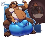 4_fingers 4_toes animal_genitalia anthro ball_bulge balls belly big_balls big_bulge big_sheath black_body black_fur blue_background blue_clothing blue_thong blue_underwear blush bodily_fluids body_hair brown_body brown_fur bulge clothing cock_vore daddy_kink dialogue digestion duo facial_piercing fangs feet fingers flexing flexing_bicep fully_inside fur genital_fluids genitals hand_on_balls hand_on_bulge happy_trail holding_bulge huge_balls huge_bulge huge_sheath hyper hyper_balls hyper_bulge hyper_genitalia inside_balls internal leaking_precum looking_down looking_down_at_self looking_up male male_pred male_prey motion_lines musclegut muscular muscular_anthro muscular_male nose_piercing nose_ring overweight overweight_anthro overweight_male penile penis piercing pink_tongue precum precum_through_clothing precum_through_underwear ring_piercing septum_piercing septum_ring sheath simple_background sitting speech_bubble talking_to_another talking_to_prey teeth text thong toes tongue tongue_out underwear vore vowelless vowelless_vocalization wet wet_clothing white_background willing_prey tanio arcas_(beareater2001) dozor canid canine canis domestic_dog mammal mastiff molosser mountain_dog rottweiler saint_bernard 2022 english_text signature