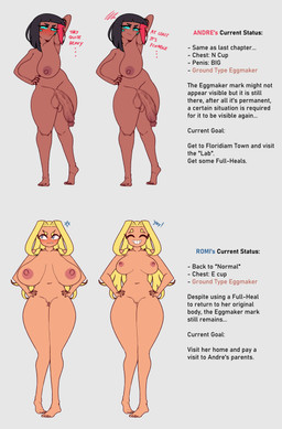 4_eyes ^_^ angry annoyed areola balls big_balls big_breasts big_penis biography black_eyebrows black_finger_claws black_hair blonde_eyebrows blonde_hair blue_eyes blush breast_reduction breasts circumcised cross-popping_vein curvy_figure dark_body dark_skin duo emanata epilogue eyebrows eyelashes eyes_closed female flaccid genitals grey_background gynomorph hair hand_behind_own_head hand_on_hip hand_on_own_hip highlights_(coloring) hourglass_figure huge_breasts huge_penis inner_monologue intersex long_hair measurements multi_eye nipples not_furry penis pose raised_arm red_highlights simple_background smile standing stats status tanned_skin teeth_showing text thick_eyelashes thick_thighs thinking vein veiny_penis vulva yay cuchuflin andre_(cuchuflin) romi_(cuchuflin) animal_humanoid arachnid arachnid_humanoid arthropod arthropod_humanoid human humanoid mammal absurd_res censored comic english_text hi_res model_sheet mosaic_censorship male_(lore)