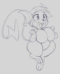 anthro breasts female happy jumping open_mouth short_stack solo bandlebro nintendo pokemon generation_1_pokemon pokemon_(species) raichu absurd_res hi_res sketch