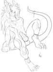 anthro claws erection eyewear femboy genitals glasses hair jewelry knot looking_at_viewer male necklace nude paws penis presenting smile solo tail negy mythology minze_aghevin dragon mythological_creature mythological_scalie scalie absurd_res black_and_white digital_media_(artwork) hi_res line_art monochrome signature