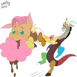 4_fingers age_difference anthro antlers beady_eyes beard bent_legs black_mane blue_horn blue_wings blush blush_lines brown_body brown_fur brown_hooves candy chocolate chocolate_milk claws clenched_teeth clothed clothed_anthro clothed_male clothing cloven_hooves cotton_candy dessert diaper duo eating eating_cotton_candy eating_food eyebrows facial_hair fangs feathered_wings feathers featureless_crotch fingers flavored_milk food fur green_leg holding_tail hooves horn larger_anthro larger_male lidded_eyes long_ears long_neck long_tail male mane membrane_(anatomy) membranous_wings milk motion_lines multicolored_body neonate nude nude_anthro nude_male older_anthro older_male on_model on_one_leg pink_inner_ear pink_mane pink_tail_tuft puffed_cheeks red_eyes red_tail short_mane simple_background size_difference smaller_anthro smaller_male standing tail tail_tuft talon_hands tan_antlers teal_eyes teeth text thick_eyebrows thin_eyebrows toe_claws tuft unibrow vector white_background white_beard white_claws white_diaper white_eyebrows white_facial_hair white_tail_tuft wings yellow_arms yellow_membrane yellow_sclera yellow_wings young young_anthro young_male younger_anthro younger_male wolflly10 friendship_is_magic hasbro my_little_pony mythology discord_(mlp) fan_character rame_(aislep_) chimera draconequus equid equine hybrid mammal mythological_creature mythological_equine pegasus 1:1 2025 absurd_res artist_name colored dated digital_media_(artwork) english_description hi_res father_(lore) father_and_child_(lore) father_and_son_(lore) parent_(lore) parent_and_child_(lore) parent_and_son_(lore) son_(lore)