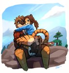 4_toes anthro anthro_on_anthro anthro_penetrated anthro_penetrating anthro_penetrating_anthro anus balls barefoot beak bodily_fluids bottomless brown_body brown_feathers brown_hair butt butt_grab claws clothed clothing duo erection fangs feathers feet female female_on_top female_penetrated flannel_shirt foot_on_balls genital_fluids genitals green_eyes hair hand_on_butt happy hiking interspecies jacket larger_male looking_pleasured male male/female male_penetrating male_penetrating_female narrowed_eyes nature on_rock on_top outside pawpads paws penetration penile penile_penetration penis_in_pussy pink_pawpads plantigrade ponytail pussy rock sabertooth_(anatomy) scuted_legs scutes seductive sex sitting sitting_on_rock size_difference smaller_female smile soles tail teeth toe_claws toes toes_on_balls topwear vaginal vaginal_fluids vaginal_penetration enginetrap alex_marx robin_(twinwizardtwrs) avian bird felid mammal pantherine tiger 2024 hi_res story story_at_source story_in_description