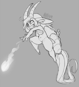 4_fingers attack belly biped braided_hair breasts evil_grin eyebrows eyelashes fantasy female female_humanoid fingers fire fireball fur grey_background hair hooves horn in_the_air inner_ear_fluff long_ears long_hair magic magic_user navel nipples nude nude_female nude_humanoid sharp_teeth shortstack shortstack_female simple_background slightly_chubby smile solo tail tail_tuft teeth thick_thighs tuft huffslove huffmother animal_humanoid bovid bovid_humanoid bovine bovine_humanoid horned_humanoid humanoid mammal mammal_humanoid tailed_humanoid 2019 digital_media_(artwork) guide_lines monochrome pillarbox signature sketch