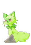 ambiguous_gender bored clothing feral fur green_body green_fur legwear multicolored_body multicolored_fur simple_background solo stockings two_tone_body two_tone_fur white_background pizzle nintendo pokemon felid feline generation_9_pokemon mammal pokemon_(species) sprigatito absurd_res hi_res