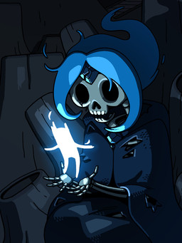 ambiguous_gender bone clothed clothing fire glowing not_furry skeleton skull solo teeth toony discount-supervillain adventure_time cartoon_network finn_the_human flame_princess animated_skeleton elemental_creature elemental_humanoid fire_creature fire_humanoid humanoid undead 3:4 digital_media_(artwork) hi_res
