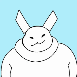 anthro duo eyes_closed fur headpat long_ears male narrowed_eyes offscreen_character petting ruff slightly_chubby smug white_body white_fur bearful roblox gubby_(roblox) lagomorph leporid mammal rabbit 1:1 animated