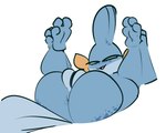 anthro anus big_butt blue_body butt feet female foot_fetish genitals holding_feet humanoid_feet legs_up plantigrade presenting presenting_pussy pussy solo spread_legs spreading 1upgobbo nintendo pokemon mabel_(1upgobbo) generation_3_pokemon mudkip pokemon_(species) hi_res