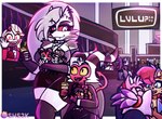 alternative_fashion anthro beverage coffee convention drawing female goth group holding_object holding_plushie looking_at_viewer male male/female plushie smile talking_to_another walking conditional_dnp superhypersonic2000_(artist) archie_comics hazbin_hotel helluva_boss mythology sega sonic_the_hedgehog_(archie) sonic_the_hedgehog_(comics) sonic_the_hedgehog_(series) akio_(superhypersonic2000) amy_rose blaze_the_cat blitzo_(helluva_boss) charlie_morningstar emily_(hazbin_hotel) loona_(helluva_boss) miles_prower millie_(helluva_boss) moxxie_(helluva_boss) nila_(superhypersonic2000) octavia_(helluva_boss) sally_acorn stella_(helluva_boss) avian bird canid canid_demon canine canis chipmunk demon domestic_cat eulipotyphlan felid feline felis fox ground_squirrel hedgehog hellhound human imp mammal mythological_canine mythological_creature rodent sciurid wolf 2024 absurd_res crossover digital_drawing_(artwork) digital_media_(artwork) hi_res