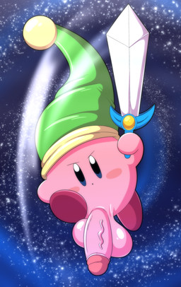 balls big_balls big_penis blush clothing copy_ability genitals green_cap hat hat_only headgear headgear_only headwear headwear_only holding_melee_weapon holding_object holding_sword holding_weapon humanoid_genitalia humanoid_penis male melee_weapon mostly_nude penis sky solo space star starry_sky swinging_weapon sword sword_swing vein veiny_penis weapon tepigfan101 kirby_(series) nintendo kirby alien waddling_head 2026 absurd_res digital_media_(artwork) hi_res