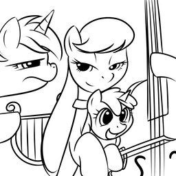 bow_(stringed_instrument) bowed_string_instrument cello female group harp horn jealous musical_instrument plucked_string_instrument possessive simple_background smug string_instrument upset white_background unknown_artist friendship_is_magic hasbro my_little_pony mythology lyra_heartstrings_(mlp) octavia_(mlp) tootsie_flute_(mlp) earth_pony equid equine horse mammal mythological_creature mythological_equine pony unicorn 1:1 monochrome