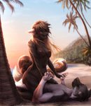 anthro anthro_on_anthro anthro_penetrated anthro_penetrating anthro_penetrating_anthro areola beach biped black_body black_fur breasts brown_hair cowgirl_position detailed_background duo erection eyebrows female female_on_top female_penetrated from_front_position fur genitals hair hand_holding humanoid_hands long_hair lying male male/female male_on_bottom male_penetrating male_penetrating_female nipples nude on_back on_bottom on_top open_mouth outside palm_tree penetration penile penile_penetration penis penis_in_pussy pink_nose plant pussy seaside sex sunset teeth tree vaginal vaginal_penetration white_body white_fur xupo kiara_aman milan_kaine_(canitoo) canid canine canis domestic_cat felid feline felis mammal wolf hi_res