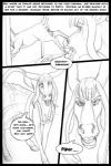 angry antlers arania asinus balls braying carla_(tcitw) clothing comic deer dialogue donkey dress duo english_text equid equine female feral genitals hair horn inside keith_(tcitw) long_hair male mammal monochrome text the_cabin_in_the_woods_(arania)