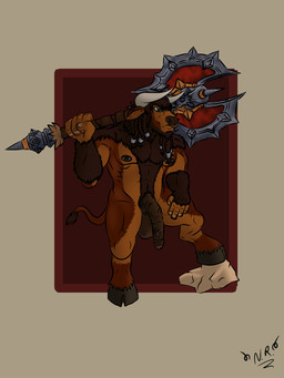 anthro axe balls big_balls big_penis flaccid foreskin fur genitals hooves horn humanoid_genitalia humanoid_penis hybrid_genitalia hybrid_penis male medial_ring medial_ringed_humanoid_penis medial_ringed_hybrid_penis muscular partially_retracted_foreskin penis solo vein veiny_penis weapon naughty_ram blizzard_entertainment european_mythology greek_mythology mythology warcraft bovid bovine mammal minotaur tauren 3:4 hi_res