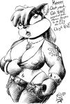 anthro belt bottomwear bracelet breasts chain cleavage clothed clothing denim denim_bottomwear denim_clothing ear_piercing erect_nipples fangs female hair jeans jewelry necklace nipple_outline nipples pants piercing simple_background solo tattoo teeth triforce undressing white_background drake_fenwick nintendo the_legend_of_zelda badger mammal mustelid musteline 2007 monochrome