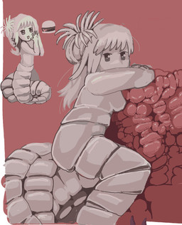 apode burger female food legless meat serpentine solo split_form sacredslime draconcopode flatworm humanoid lamia reptile scalie snake tapeworm worm hi_res