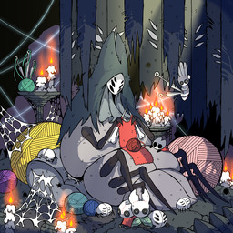 2_horns 6_eyes ambiguous_gender arthropod_abdomen ball_of_yarn candle clothing detailed_background doll eyelashes female group holding_sewing_needle hood horn mask multi_eye red_clothing sewing sewing_pin yarn osakana2gou hollow_knight team_cherry herrah_(hollow_knight) hornet_(hollow_knight) arachnid arthropod weaver_(hollow_knight) 1:1 2022 daughter_(lore) mother_(lore) mother_and_child_(lore) mother_and_daughter_(lore) parent_(lore) parent_and_child_(lore) parent_and_daughter_(lore)