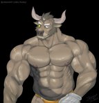 2_horns abs anthro biceps horn male muscular muscular_anthro muscular_male nipples pecs solo vein veiny_muscles jabuhusky anothereidos_of_dragon_vein_r domay bovid bovine cattle mammal hi_res