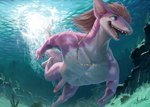 anthro erection genitals hair long_hair male muscular nude penis sea solo underwater water blulesnsfw fish marine shark absurd_res hi_res