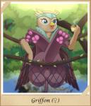 acorn avian blue_eyes featureless_crotch female food fruit gigi_(mlp) gryphon hammock hasbro hindpaw my_little_pony mythological_avian mythological_creature mythology net nut_(fruit) paws plant scone solo steam tree vavacung