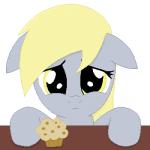 blonde_hair derp_eyes ear_twitch female food furniture hair looking_at_viewer muffin pleading_eyes simple_background solo table transparent_background yellow_eyes tomdantherock friendship_is_magic hasbro my_little_pony derpy_hooves_(mlp) equid equine horse mammal pony 1:1 2013 alpha_channel animated low_res short_playtime