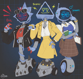 4_fingers antennae_(anatomy) belt blue_clothing bracelet brass_knuckles chart claws clock clothing crt digit_ring dress evil_face eyewear female fingers gesture glasses group hand_gesture handwear headgear headwear jacket jewelry machine melee_weapon necklace pointing pose purse_over_shoulder red_clothing simple_background smile snarky text topwear trio watch weapon wheel yellow_clothing yellow_dress auveiss nickelodeon plankton:_the_movie spongebob_squarepants spongebob_squarepants_(series) karen_plankton super_evil_karen super_smart_karen super_snarky_karen robot 2025 artist_name digital_drawing_(artwork) digital_media_(artwork) hi_res signature
