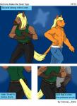 absurd_res anthro colonel_klink comic dancing digital_media_(artwork) english_text equid equine felid group hi_res horse isaac_(colonel_klink) lion male male/male mammal nightclub pantherine simple_background solo_focus text time_lapse