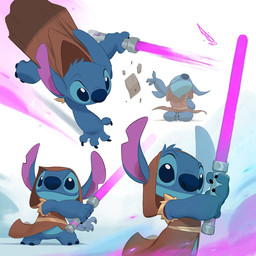 3_toes 4_fingers beady_eyes big_nose black_claws black_eyebrows black_eyes blue_body blue_fur blue_nose brown_clothing brown_robe claws closed_smile clothed clothed_male clothing eyebrows eyes_closed feet finger_claws fingers fur head_tilt holding_lightsaber holding_melee_weapon holding_object holding_weapon hood_up hooded_robe jedi light lightsaber long_ears male melee_weapon midair mouth_closed multicolored_body multicolored_fur notched_ear purple_inner_ear purple_lightsaber robe rock semi-anthro short_legs simple_background sitting smile solo standing telekinesis toe_claws toes two_tone_body two_tone_fur weapon white_background federico_maria_cugliari disney lilo_and_stitch star_wars stitch_(lilo_and_stitch) alien experiment_(lilo_and_stitch) 1:1 2025 colored crossover digital_drawing_(artwork) digital_media_(artwork) english_description hi_res lighting multiple_images shaded signature