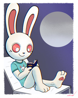 anthro book butt chair clothing digit_ring exposed_butt feet female fur furniture hindpaw jewelry on_chair paws reading reading_book ring ring_(jewelry) shirt sitting sitting_on_chair smile solo topwear underwear wedding_ring white_body white_fur toon_draw animal_crossing nintendo ruby_(animal_crossing) lagomorph leporid mammal rabbit hi_res