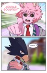 absurd_res adolescent animal_head animal_humanoid ashido_mina avian avian_humanoid bird_humanoid clothing comic dialogue duo female for_a_head fumikage_tokoyami gesture greatm8sfm hand_gesture hi_res horn horned_humanoid humanoid male my_hero_academia necktie pointing quirked_human_(my_hero_academia) shirt topwear white_clothing white_shirt white_topwear young