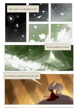 ambiguous_gender anthro back_to_back biped black_body black_eyes cloak clothing detailed_background dialogue duo_focus empty_eyes female female_anthro female_humanoid feral flower flower_field grey_body group hornet's_needle mouthless petals plant red_cloak red_clothing riding sitting size_difference speech_bubble talking_to_another text trio white_body white_eyes darkdog hollow_knight:_silksong hollow_knight_(franchise) team_cherry bell_beast hornet_(hollow_knight) lace_(hollow_knight:_silksong) arthropod bell_beast_(species) humanoid 2025 comic digital_drawing_(artwork) digital_media_(artwork) english_text hi_res multiple_scenes female_(lore)