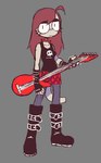 alternative_fashion anthro bottomwear clothing docked_tail electric_guitar female guitar hair long_hair musical_instrument plucked_string_instrument punk short_tail simple_background skirt sleeveless_shirt solo string_instrument tail nekuzx anne_(nekuzx) gecko lizard reptile scalie 2022 sketch