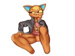 anthro brown_body clothed clothing fangs female open_mouth simple_background smile solo teeth geckos_lover yairo animal_crossing nintendo katt_(animal_crossing) domestic_cat felid feline felis mammal 4:3 digital_media_(artwork) hi_res