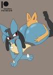 anal big_butt butt butt_grab duo hand_on_butt lying male on_front oral patreon_logo plantigrade rimming sex varknakfrery nintendo patreon pokemon eevee generation_1_pokemon generation_4_pokemon lucario pokemon_(species) absurd_res hi_res