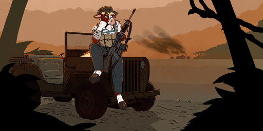 anthro band-aid bandage bandage_on_face barefoot beach blonde_hair bottomwear car clothing cowboy_hat feet gun hair hat headgear headwear holding_gun holding_object holding_ranged_weapon holding_rifle holding_weapon hooves looking_down looking_down_at_object male military pants plant ranged_weapon rifle sand shirt sitting sitting_on_car smoke soldier solo tail tank_top topwear tree vehicle vest warrior weapon wearing_hat mawkvlt jeep equid equine horse mammal 2:1 absurd_res hi_res