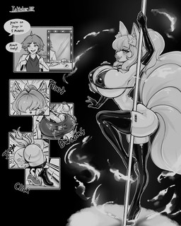 anthro armwear barcode barcode_tattoo big_breasts big_butt bikini bimbofication boots breast_growth breast_implants breast_tattoo breasts butt butt_expansion clothed clothing dancing dialogue elbow_gloves expansion female footwear gender_transformation gloves growth handwear heal_ball high_heeled_boots high_heels huge_breasts human_to_anthro hyper hyper_breasts latex latex_armwear latex_bikini latex_boots latex_clothing latex_elbow_gloves latex_footwear latex_gloves latex_handwear latex_legwear latex_thigh_boots latex_thigh_highs leg_tattoo legwear lips male mtf_transformation multi_tail nipple_outline pokeball pole pole_dancing shoes skimpy skindentation solo species_transformation speech_bubble stripper stripper_pole swimwear tail tattoo text thick_lips thigh_boots thigh_highs transformation two-piece_swimsuit bimboaudino healslut inktober nintendo pokemon healslut_38_the_ninetales generation_1_pokemon human mammal ninetales pokemon_(species) 2025 absurd_res english_text greyscale hi_res monochrome