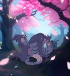 anal anal_penetration anthro anus balls cherry_blossom duo eye_contact flower forest forest_background from_front_position fur genitals interspecies landscape looking_at_another love male male/male male_anthro male_penetrated male_penetrating male_penetrating_male nature nature_background night open_mouth outside_sex penetration penile penile_penetration penis penis_in_ass plant prunus_(flower) romantic sex striped_body striped_fur stripes tree greko_the_cat beastars legoshi_(beastars) canid canine canis felid feline mammal wolf absurd_res hi_res