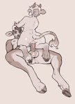 accessory anthro anthro_on_anthro anus balls bodily_fluids breasts cloven_hooves cowgirl_position duo erection female female_on_top foot_tuft from_front_position fur furgonomics genital_fluids genitals hair holding_horn hooves horn jewelry jewelry_only male male/female male_on_bottom nipples nude on_bottom on_top open_mouth penetration penile penile_penetration penis_in_pussy pussy ring sex simple_background smile tail tail_accessory tail_jewelry tail_ring tail_tuft tuft vaginal vaginal_penetration white_background seraphictiger bovid bovine mammal 2025 digital_media_(artwork) greyscale hi_res monochrome watermark
