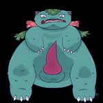 feral intimidation male solo standing_over pokefancompletionist nintendo pokemon generation_1_pokemon pokemon_(species) venusaur 1:1 absurd_res alpha_channel hi_res