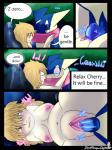 3:4 amphibian anthro anthro_penetrating anthro_penetrating_human biped blonde_hair blue_penis bodily_fluids breasts brown_eyes cherry_the_trainer_(redimplight) comic cross-eyed cum cum_in_pussy cum_inside cum_on_pussy detailed_background digital_media_(artwork) duo ellipsis english_text erection exclamation_point eyes_closed female female_on_anthro female_penetrated forest fucked_silly generation_6_pokemon genital_fluids genitals glistening grasp greninja hair hand_on_head heart_symbol human human_on_anthro human_penetrated interspecies long_hair looking_at_viewer looking_up lying male male/female male_on_human male_penetrating male_penetrating_female mammal navel night nintendo nipples nude on_back outside penetration penile penile_penetration penis penis_in_pussy plant pokemon pokemon_(species) pokephilia prehensile_penis pussy raised_arm redimplight rock sex shadow sky spread_legs spreading teeth text tongue tongue_out tree vaginal vaginal_penetration vein yellow_eyes zero_(redimplight)