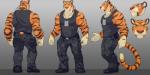 2:1 anthro clothed clothing digital_media_(artwork) escort_(luvbites)_(character) felid green_eyes hi_res luvbites male mammal model_sheet muscular muscular_male pantherine shaded solo stripes tiger wolfy-nail