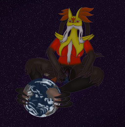 anthro areola big_breasts black_body black_fur bodily_fluids breasts claws cum destruction earth ejaculation feet female fingers fur fur_markings genital_fluids genitals giga hands_on_legs hands_on_thighs inner_ear_fluff looking_down macro markings masturbation nipples nude paws penetration planet planet_dwarfing red_body red_eyes red_fur red_nose smile solo space spread_legs spreading tail terra_macro toes tuft vaginal_fluids vaginal_squirting vulva white_body white_fur yellow_body yellow_fur mewskieblueskie nintendo pokemon pokemon_legends_z-a generation_9_pokemon mammal mega_delphox mega_evolution pokemon_(species) absurd_res digital_media_(artwork) hi_res