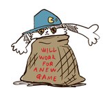 anthro clothed clothing decrepit destitute hat headgear headwear homeless humor long_ears male sack simple_background solo text white_background yellow_eyes boke_(artist) bandai_namco klonoa_(series) klonoa domestic_cat felid feline felis lagomorph leporid mammal rabbit 1:1 2020 digital_media_(artwork) english_text