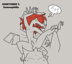 anthro boxers_(clothing) clothing duo forced hair male male/male nipples nude open_mouth rape red_hair rushed sex sleep_sex sleeping tail underwear rusheloc kinktober kinktober_2025 robin_(rusheloc) ambiguous_species american_opossum mammal marsupial virginia_opossum 2025 monochrome